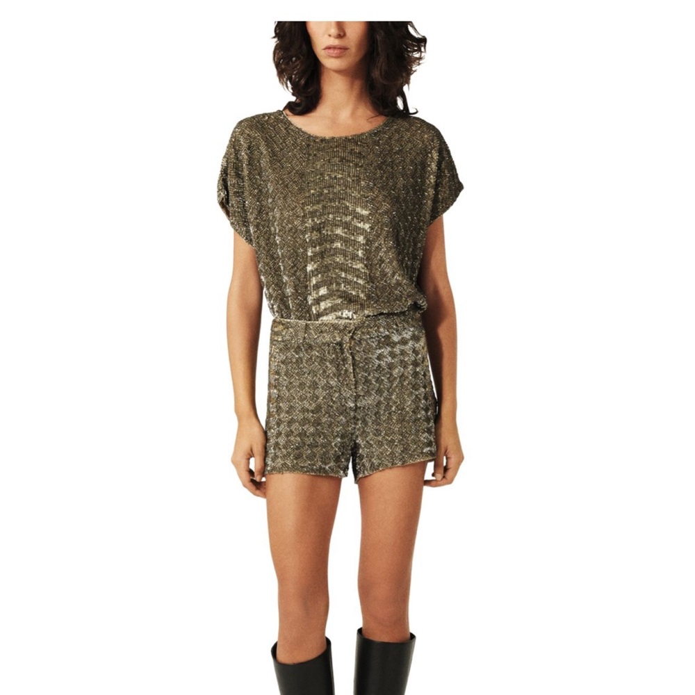 Ba&sh NWT silver gold sequin shorts!!